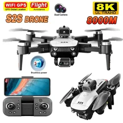 Outdoor S2S Brushless Drone 4k Profesional 8K HD Dual Camera Obstacle Avoidance Aerial Photography Foldable Quadcopter Toy
