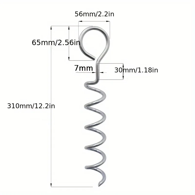 Outdoor Trampoline Anti-Tipping Anchors, Camping Tent Spiral Ground Stakes, Pet Dog Tether Spring Anchors