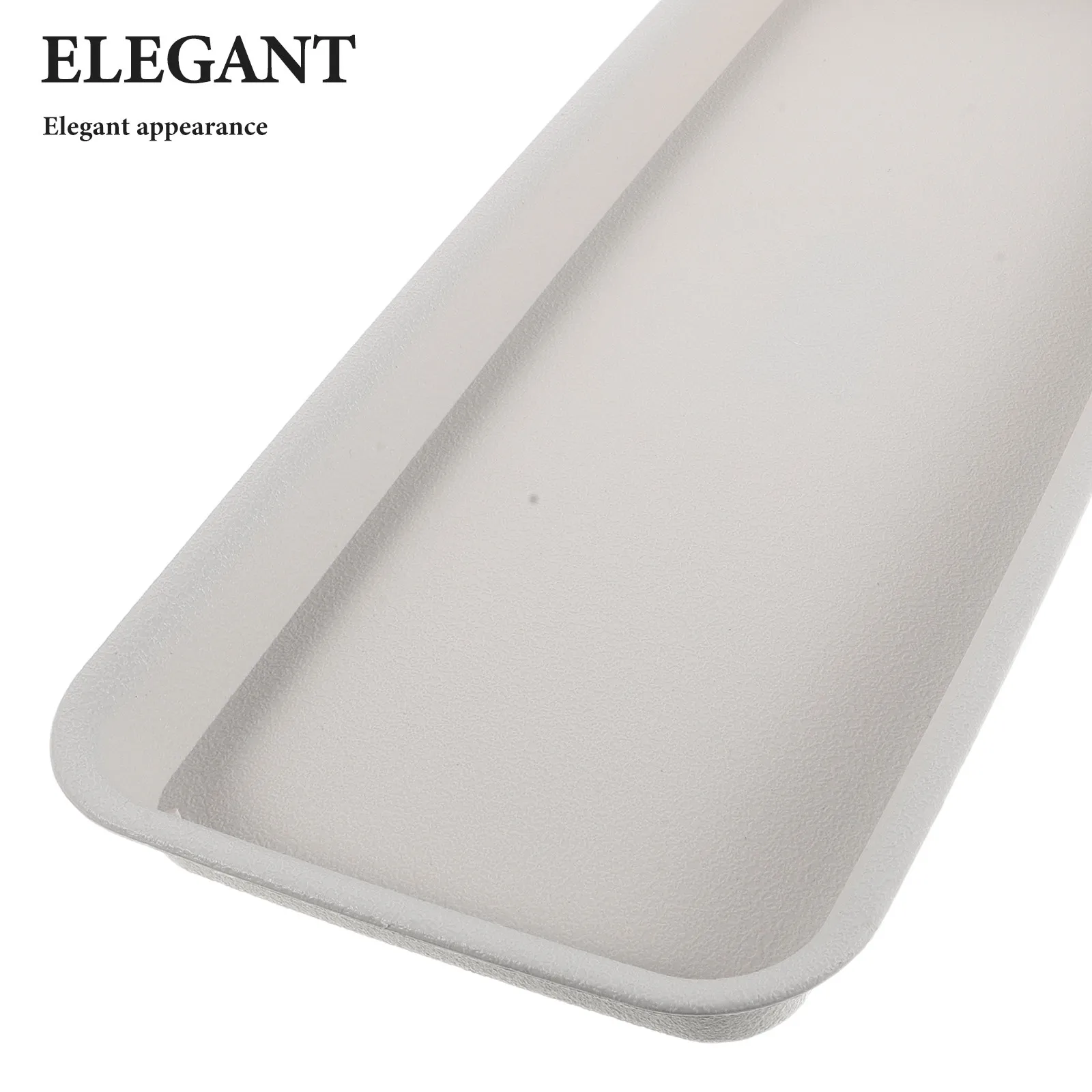 Rectangular Plant Pot Saucer Tray 19x8 Inch White Resin Drainage Tray for Indoor Outdoor Garden Use Rectangular Plant Pot Trays
