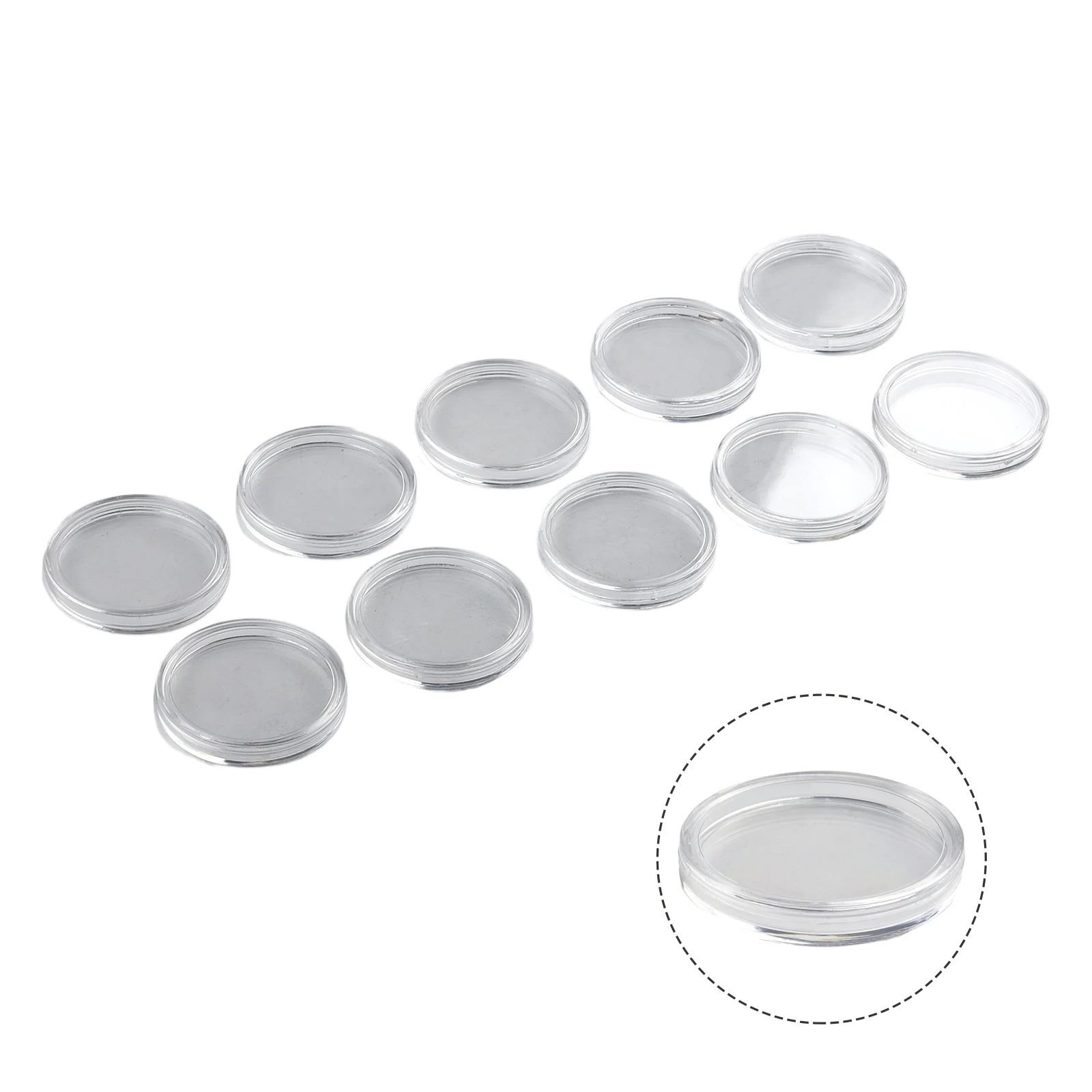 100Pack 38/50mm Coin Storage Capsules Holder, Round High Transparency Plastic Coin Container Case For Coin Collection Supplies