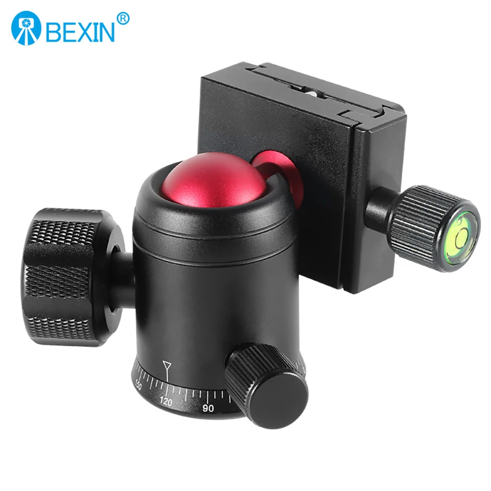 Fancin Red Tripod Head Camera Profesional Video Ball Head Mount 360 Derajat Panoramic Universal Ballhead untuk DSLR Tripod Monopod