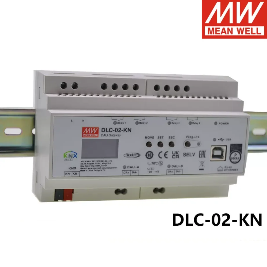 MEAN WELL DLC-02-KN Taiwan Mingwei Power DALI digital Lighting controller / -KNKNX to DALI-2 gateway