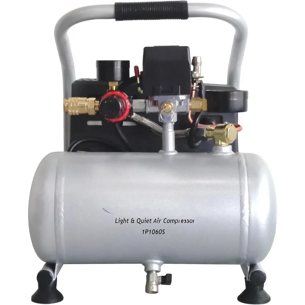 

CAT-1P1060S Light & Quiet Portable Air Compressor, Lightweight, Ultra Quiet, Oil-Free, 1 Gallon Steel Tank,