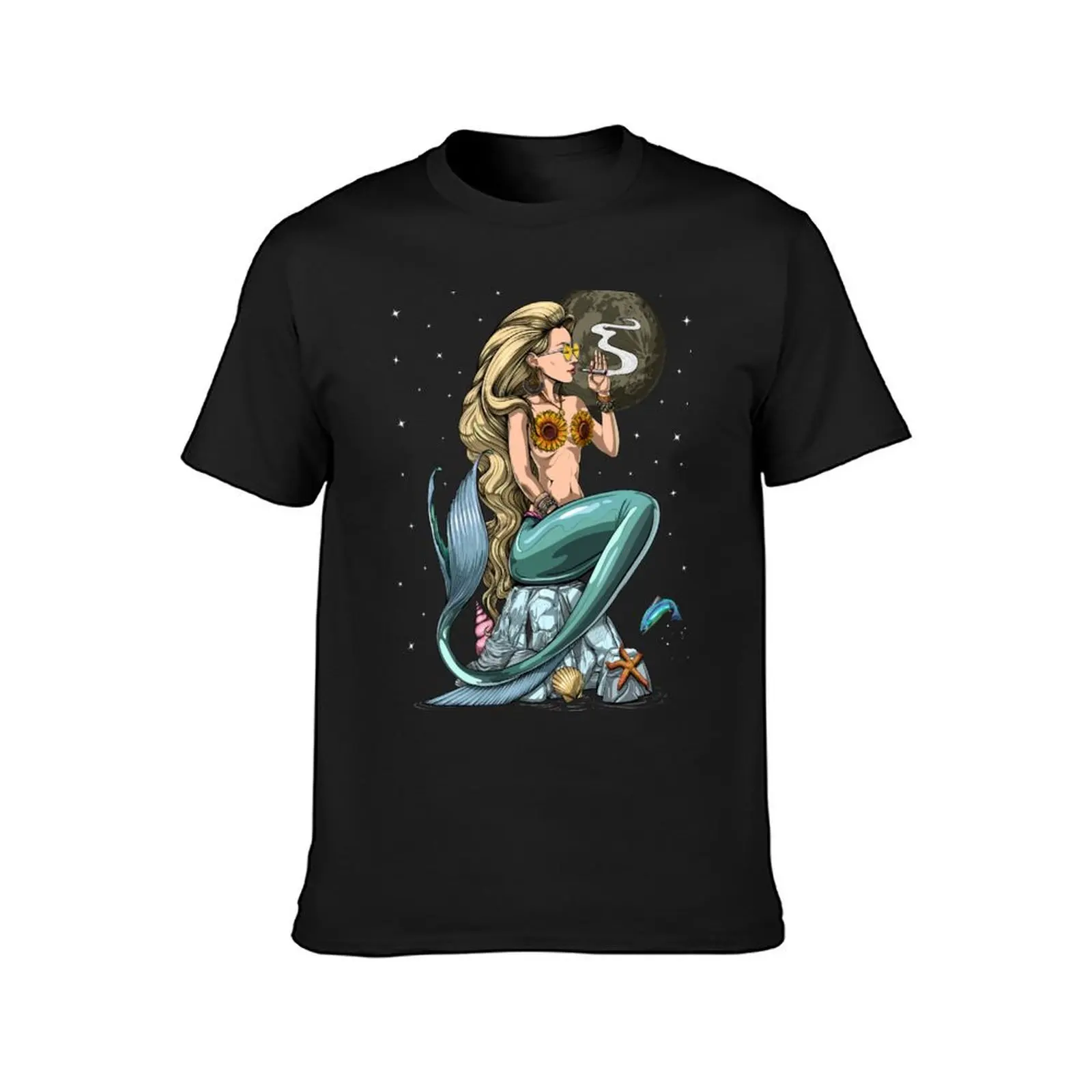 Mermaid Hippie Stoner T-Shirt shirts graphic tees kawaii clothes summer top anime black t-shirts for men