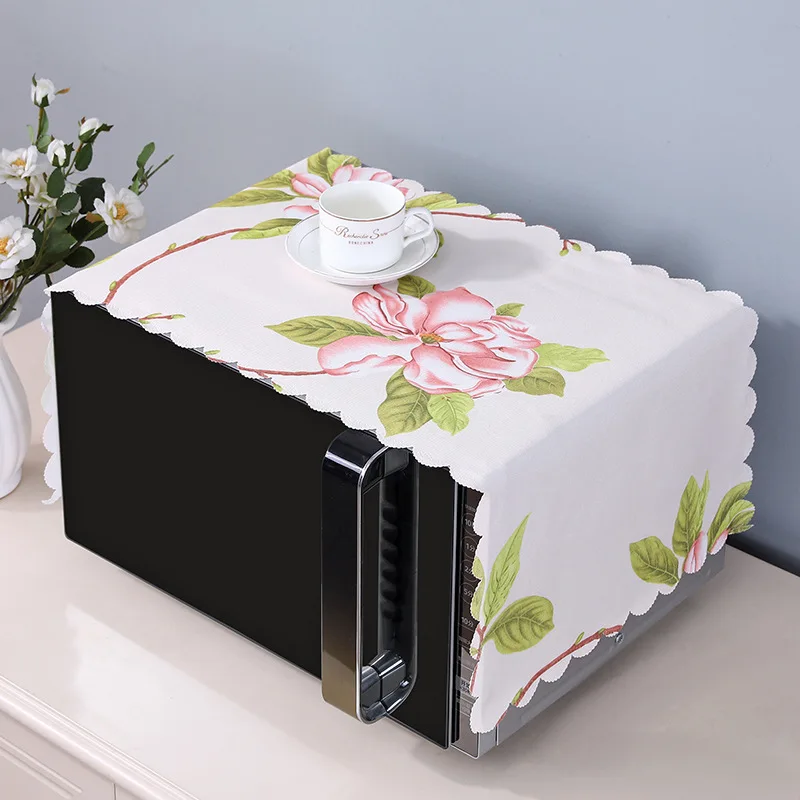 Microwave Oven Covers 35x95cm Simple Fashion Linen Protective Dust-proof Household Kitchen Decoration Side Storage Bag Durable