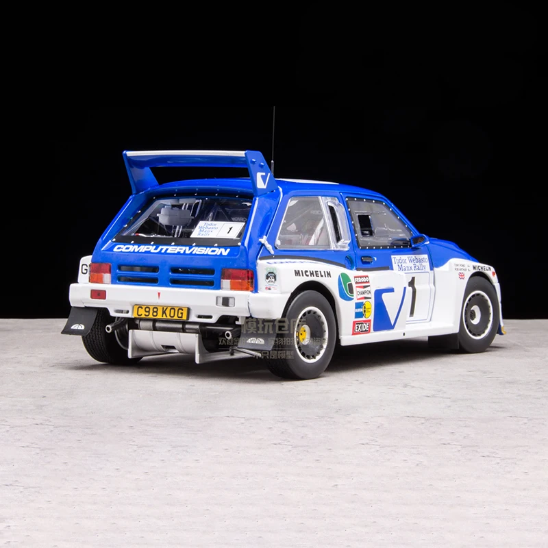 Diecast 1:18 Scale MG Metro 6R4 WRC 1986 # 1 Rally car Simulation Alloy Car Model Static Display Collectible Toy Gift Souvenir