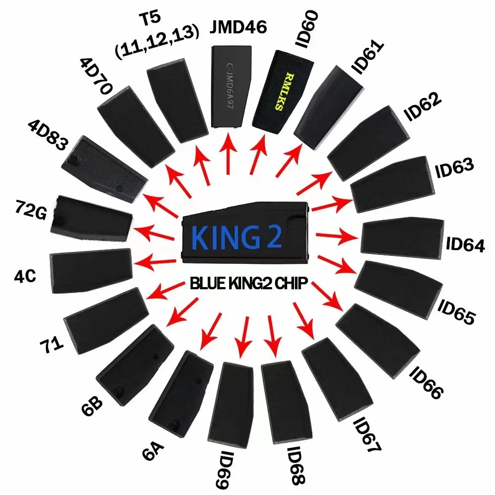 Original JMD Blue King chip Red Super Chip JMD Car Key Transponder for CBAY Handy Baby Key Copier to Clone 46/4C/4D/G/48 Chip