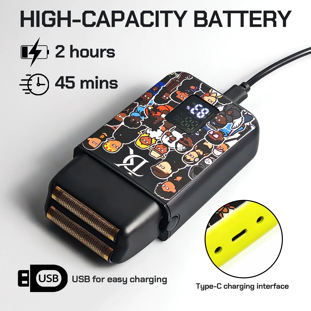 Pop Barbers P620 NEW 11000 RPM Electric Shaver Professional Hair Clipper for Men Beard Trimmer Haircut Machine Shaving Machine