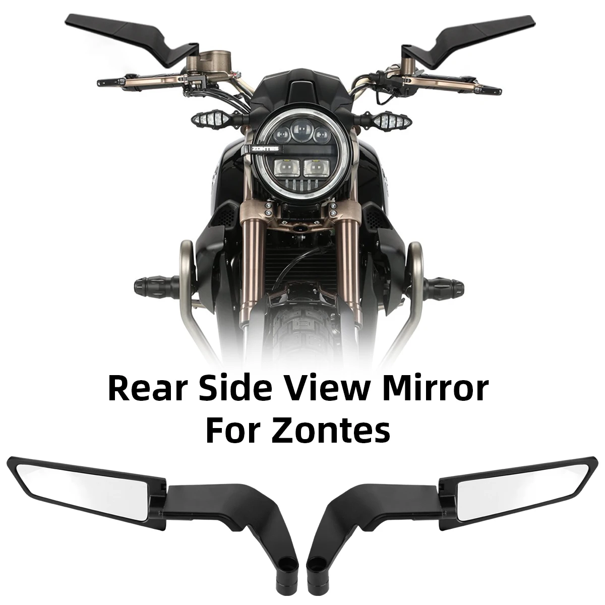 Motorcycle Side View Mirror for Zontes ZT125 G1 M U1 U ZT310R ZT310X ZT310M 310 T X V Wind Wing Stealth Winglets Rearview Mirror