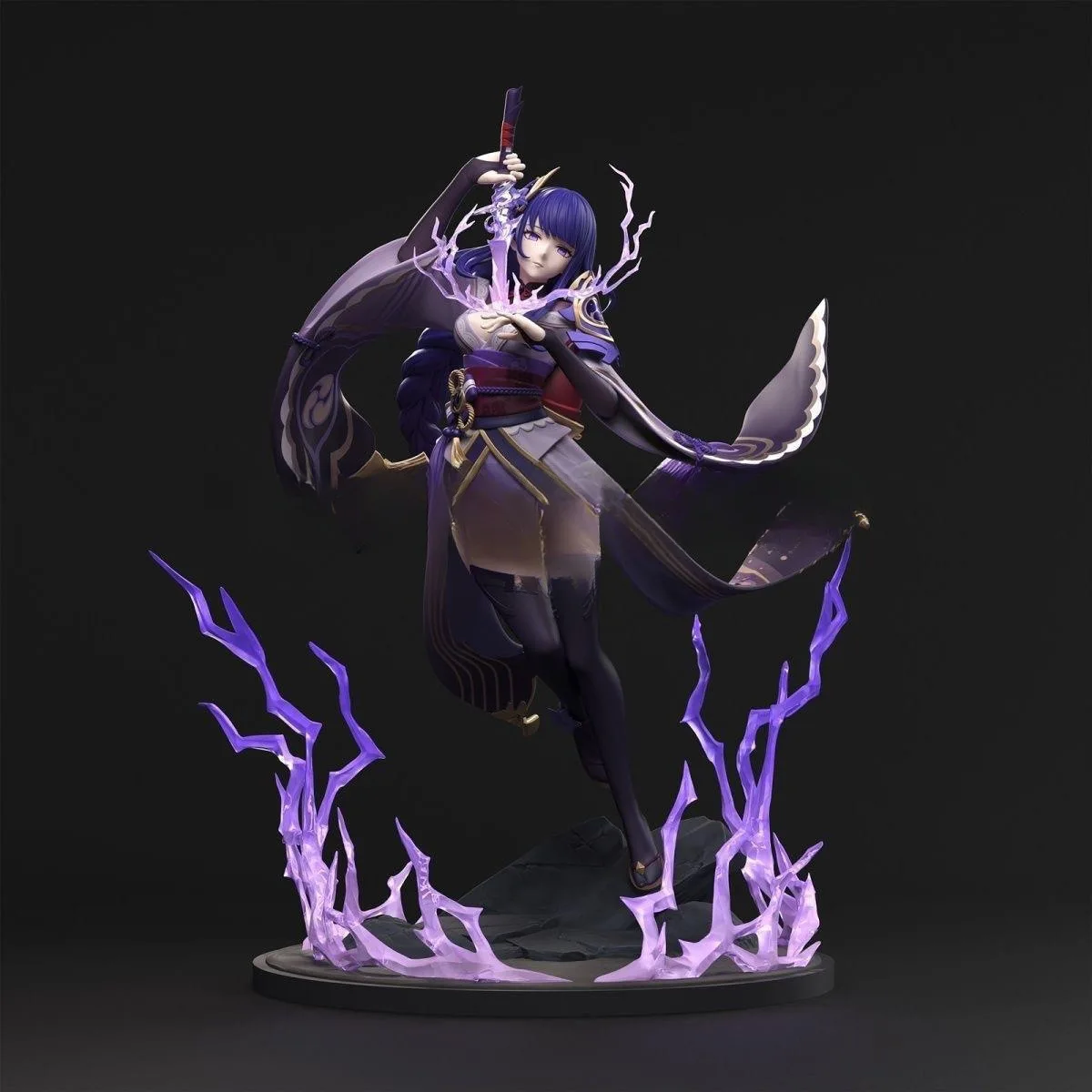 Genshin Impact Raiden Shogun Figure Limited Edition Boxed Anime Game Statue Purple Electro Ornament For Anime Collectors