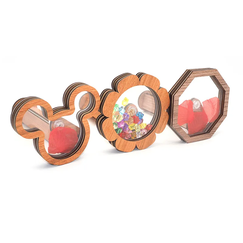 Childhood Toys Wooden Kaleidoscope Creative DIY Rotating Kaleidoscope Toys Parent-child Interactive Puzzle Toy Gifts