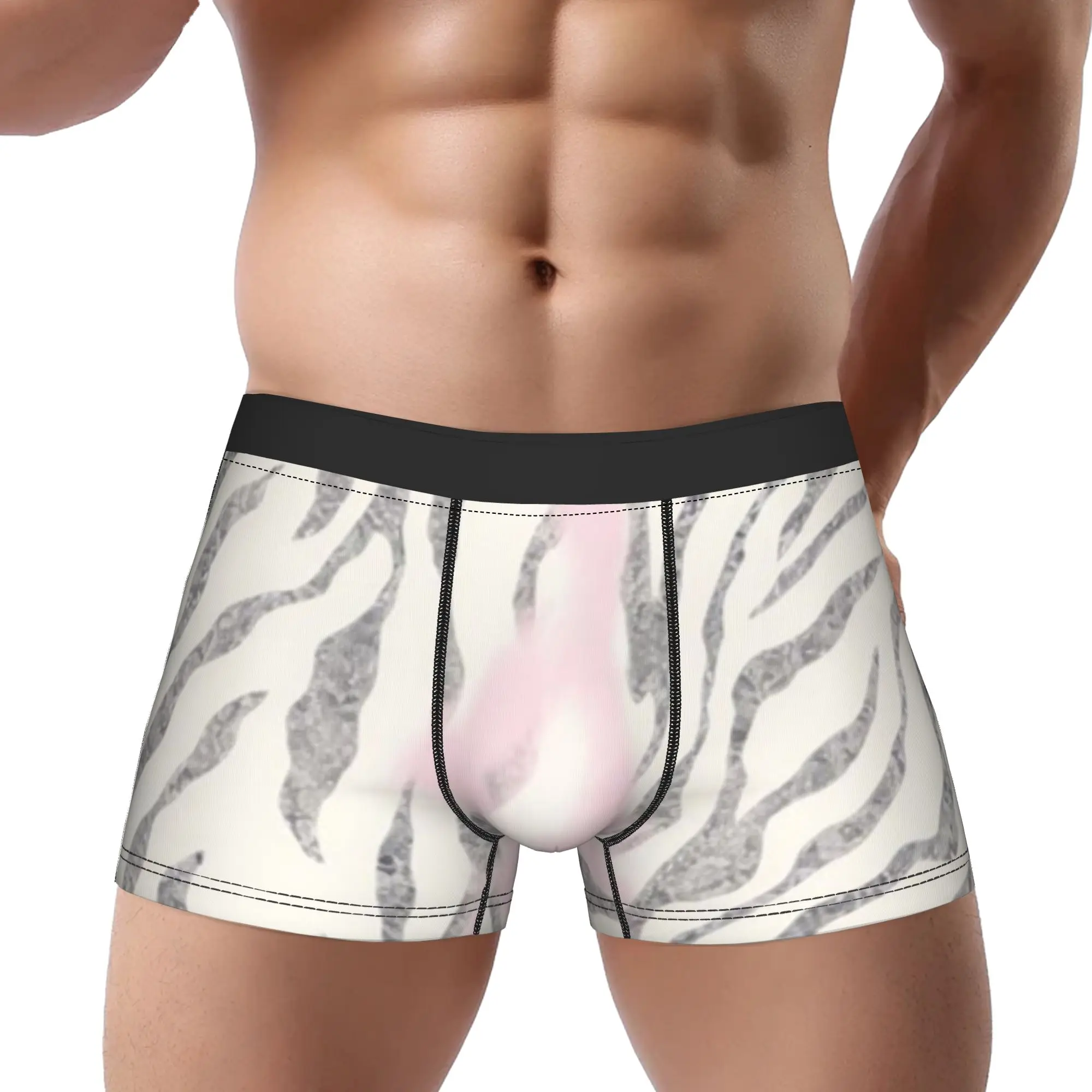 Stripe (2) Zebra Underpants Homme Panties Men's Underwear Ventilate Shorts Boxer Briefs