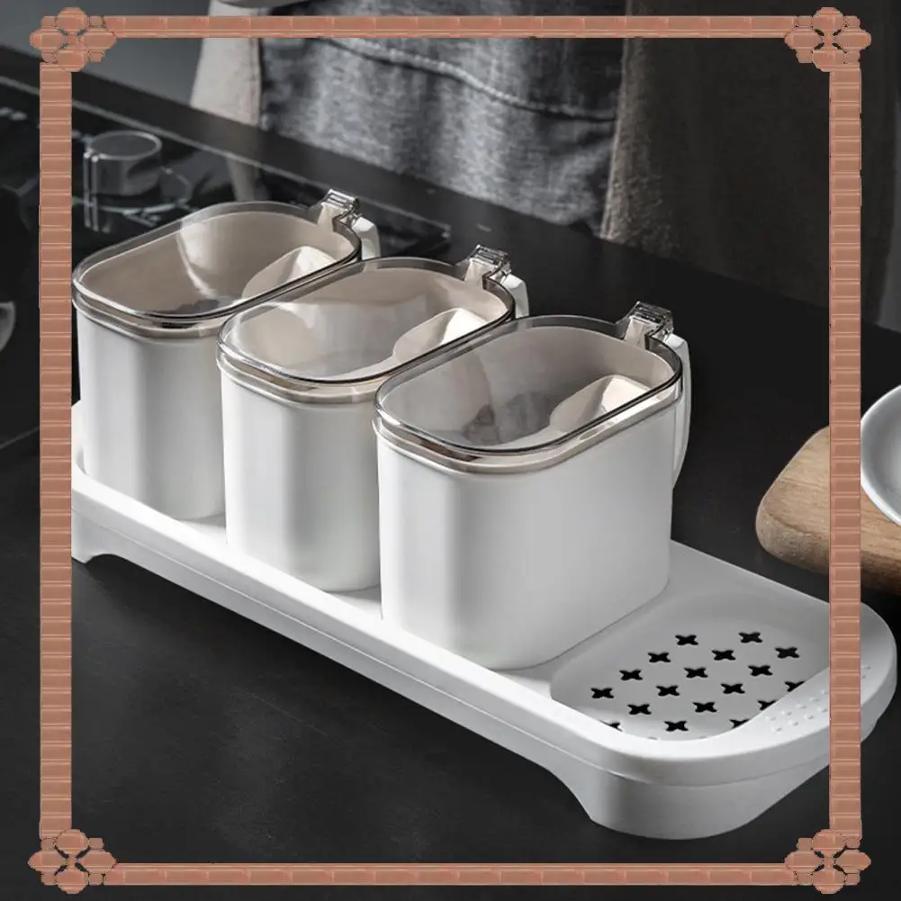 24-Hour Delivery Seasoning Box Set Seasoning Storage Container With Spoon Airtight Spice Box Condiment Jars For Spice Salt Sugar