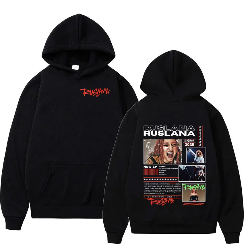 RUSLANA Tour 2025 Album Print Hoodie Men Women Vintage Long Sleeve Fashion Sweatshirt Hip Hop Loose Pullover Hoodies Streetwear