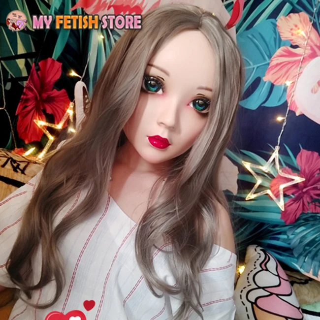 (Wei-03) Gurglelove femme douce fille résine demi-tête Kigurumi BJD masque Cosplay japonais Anime rôle Lolita masque Crossdress poupée
