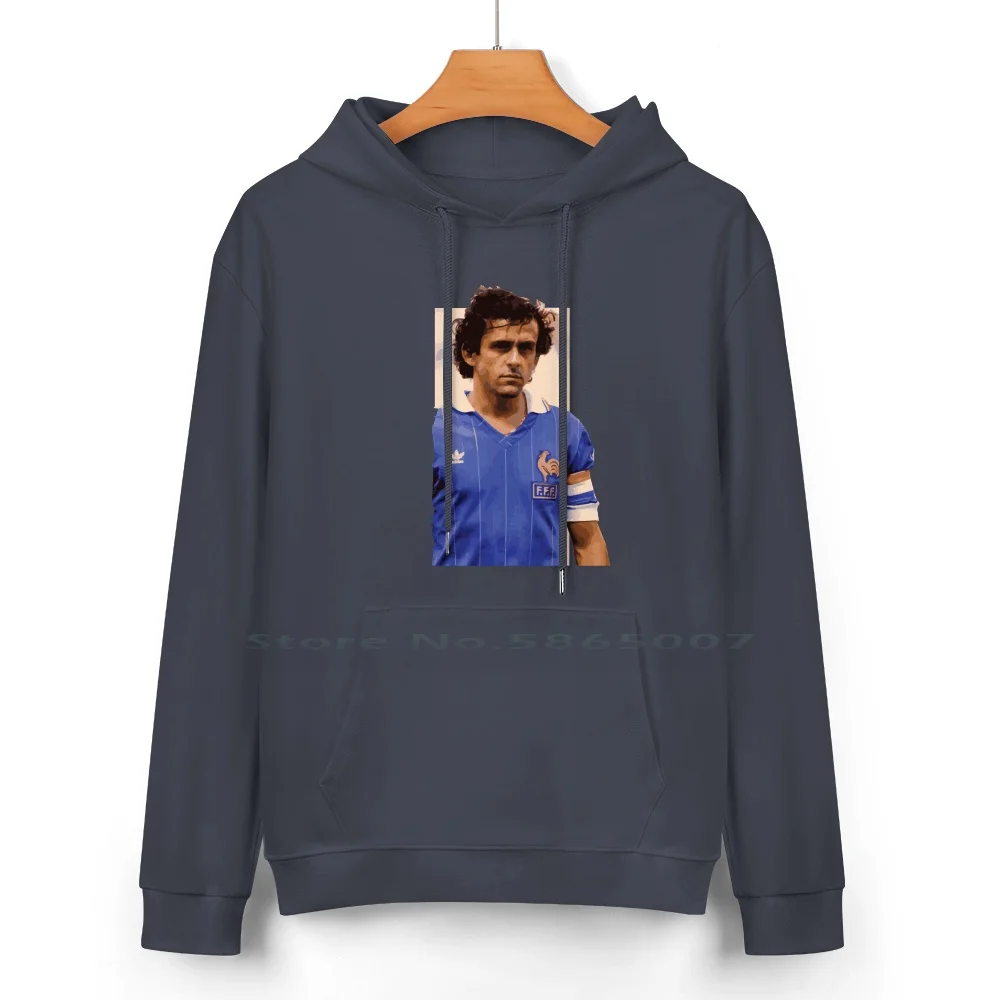 Michel Platini-Team Of France 1982 Pure Cotton Hoodie Sweater 24 Colors Fountain Just Platini Michel La France French Team Zico