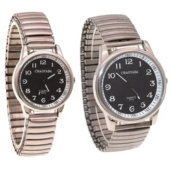Old Men Women Couples Watches Flexible Elastic Strap Simple Large Digital Stainless Steel Electronic Wristwatches