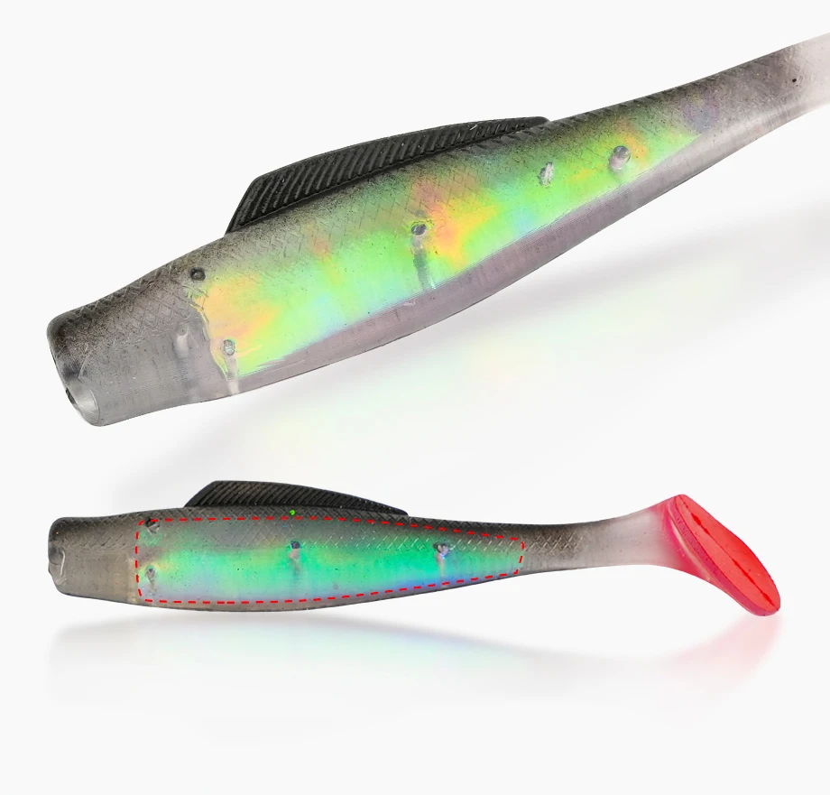 6 Stück Weiche Paddelschwanz-Swimbait UV-GLOW Angelköder 8cm TPR Weichköder 80mm 4,8g Künstliche Silikonköder Wobblers Weichköder – Detail 6