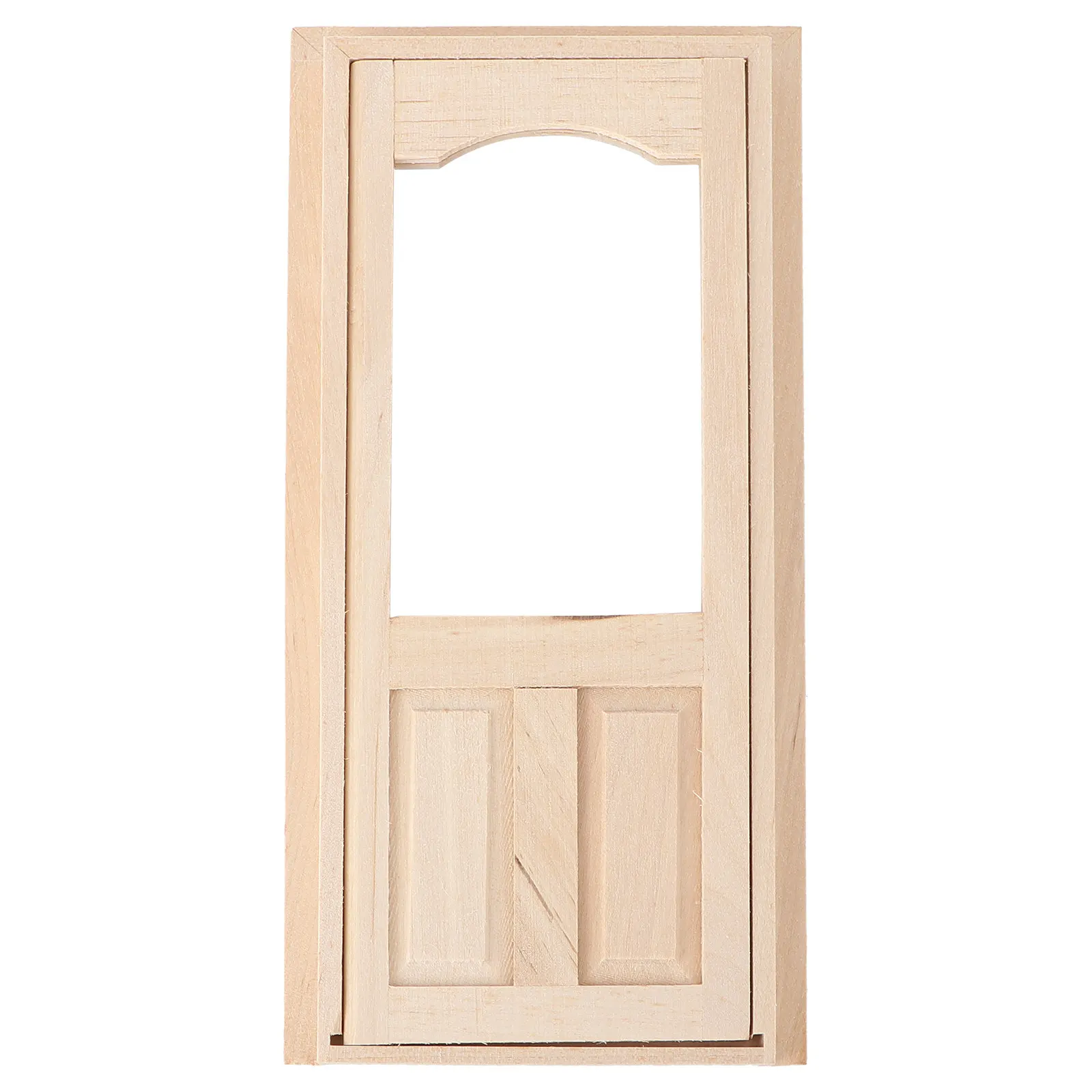 

1Set Mini House DIY Solid Wood Door Khaki Multi Purpose Photo Prop Decorative Miniature Door Ornament Mini House Supplies