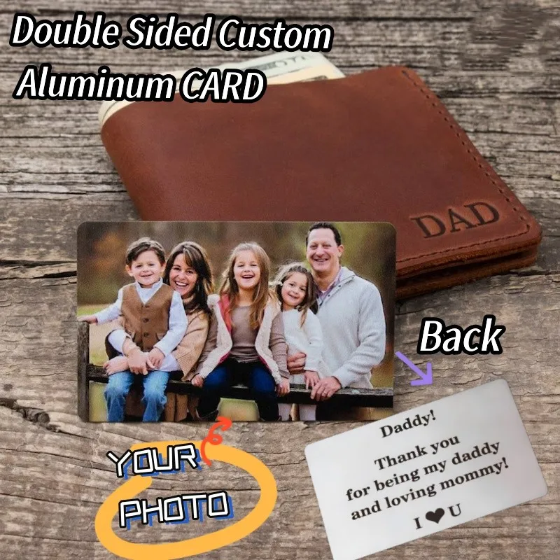 Cartera con foto personalizada, texto de tarjeta, tarjeta de Metal VIP, hoja de aluminio personalizada, imagen de diseño fino, tarjeta de regalo impermeable para negocios