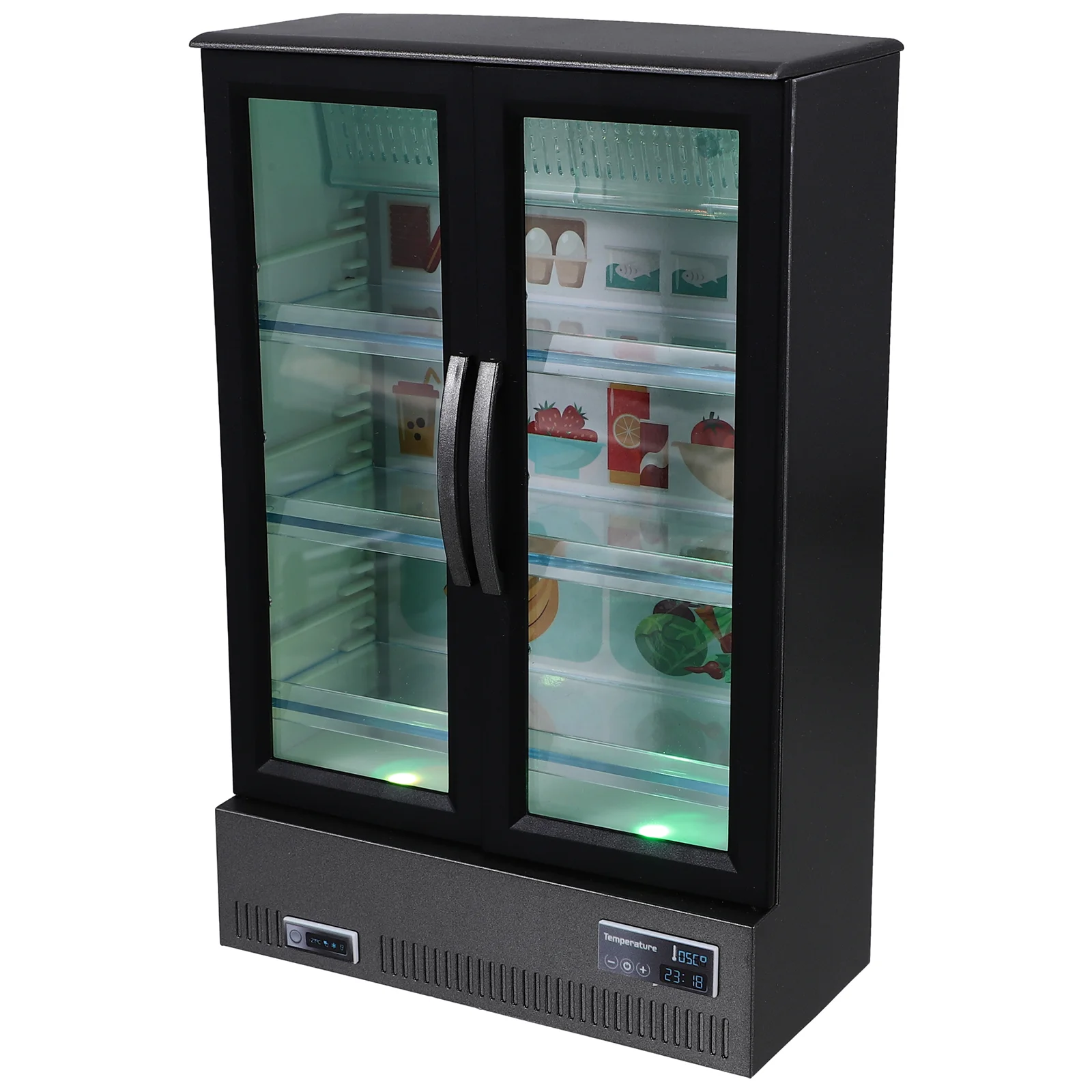 

Miniature Refrigerator Model Silver Furniture Smooth Decorative Mini Fridge Home Decorations Mini Scene