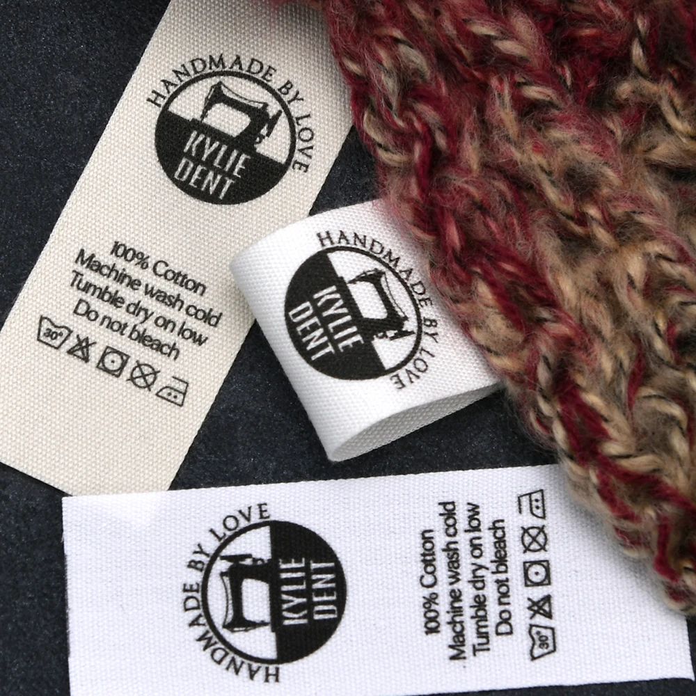 

25X70mm Plain Cloth，Custom Clothing Labels - Personalized Brand , Organic Cotton Ribbon Labels , Logo or Text, Sewing Labels