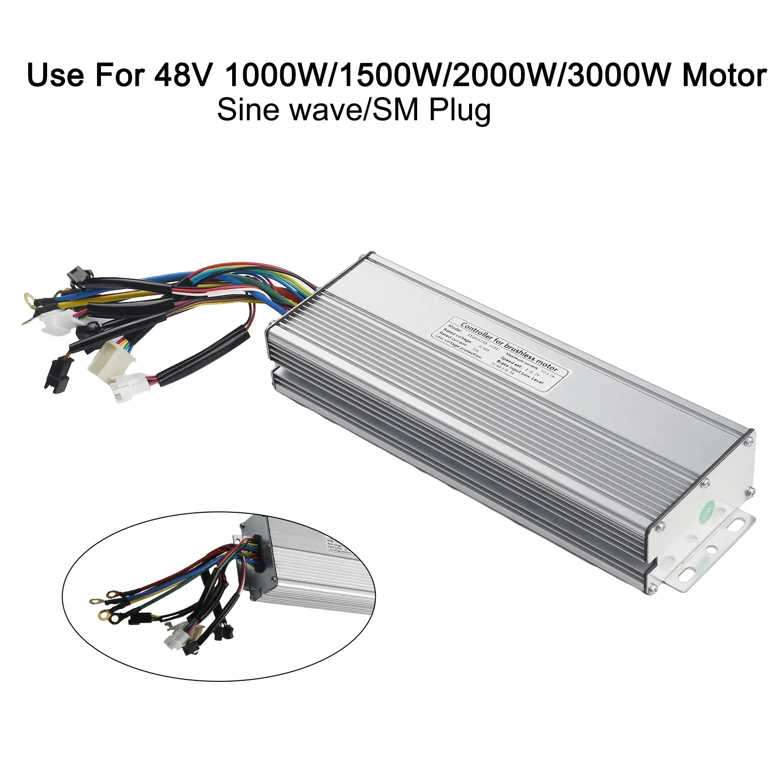 

Ebike Controller Low Level Motor Part SM Plug Sinewave With Lightline Electric Bike For 3000W Brushless KT-50A