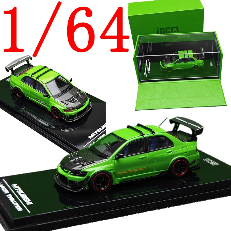 

IHCM Diecast 1/64 Scale Mitsubishi Alloy Model Cars Mitsubishi EVO 9i LBWK Green Play Vehicles Toys for Boys Gift Original Box