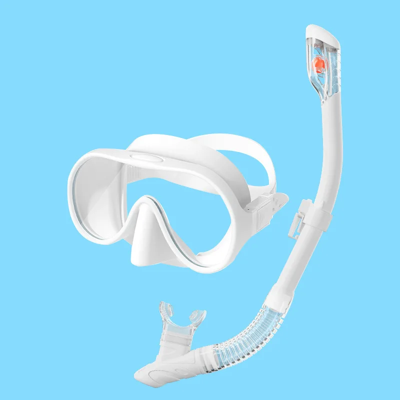 Large Frame Anti-fog Mask Snorkeling Set, Scratch-proof Single Lens, Liquid Silicone Hemming Diving Goggles, Snorkeling Set.