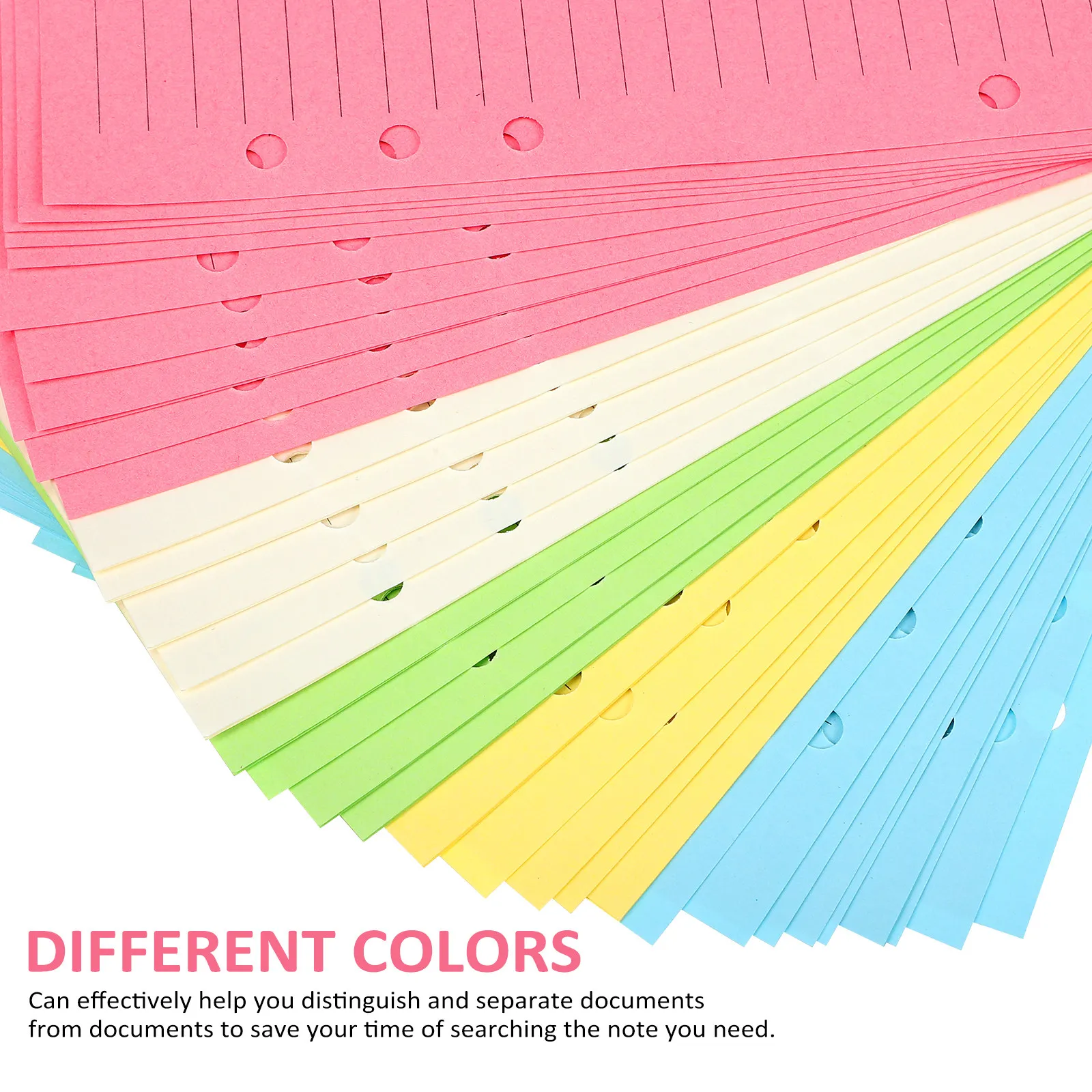 50Pcs A5 6-Hole Planner Filler Paper Refill Lined Loose Leaf Binder Paper Thick Flat Surface Ideal for Writing Drawing