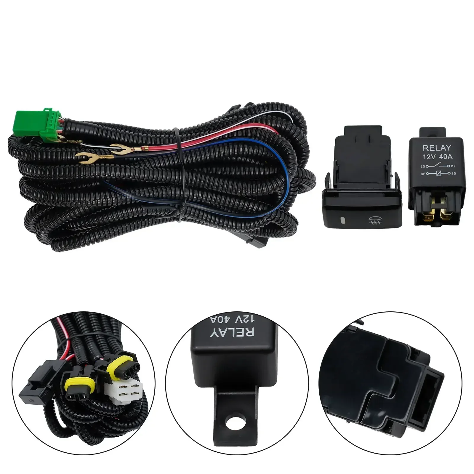 

Convenient Installation H8/H11 LED Fog Light Relay Wiring Harness For Tacoma For Tundra Reliable Functionality