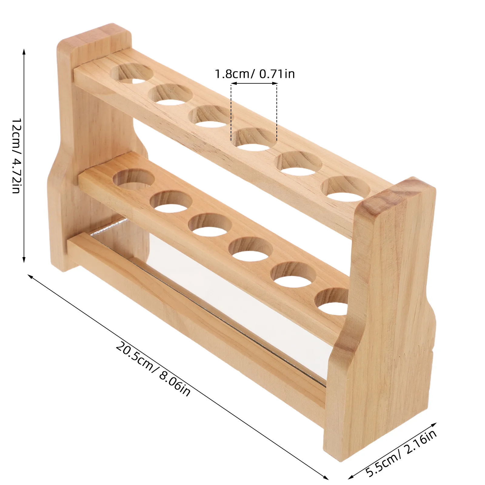 6 Slots Wooden Test Tube Holder Rack Beech Wood Lab Organizer for Laboratory Chemistry Teaching Experiment Storage view 3