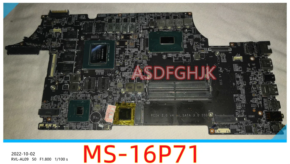 Genuine MS-16P71 For MSI MS-16P7 GE75 GL75 GE73 GE63 Laptop Motherboard With I7-9750H AND RTX 2060M  TESE OK