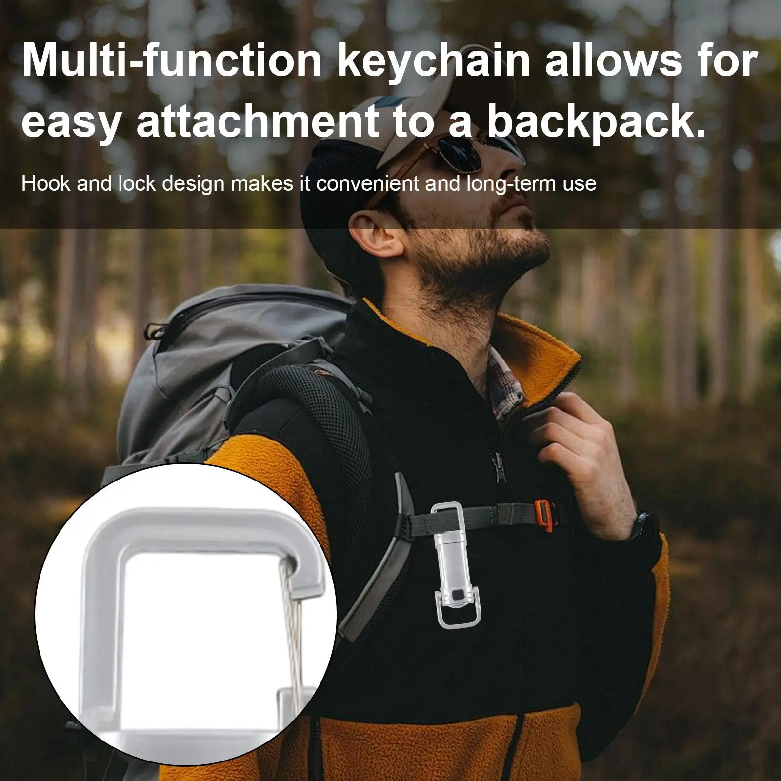 

Key Chain Light Portable Adjustable Lighting Rechargeable Keychain Light For Camping Running Night Work Outdoor Dorm College