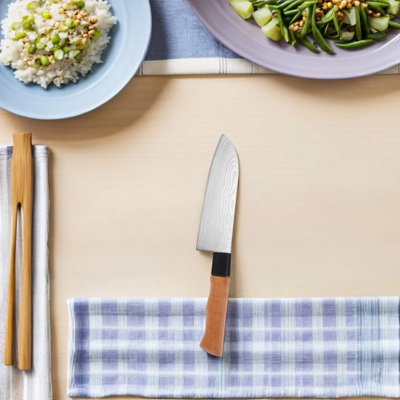 2Pcs Natural Wood Knife Handle: Ergonomic Replacement for Kitchen Cutter Grip - Solid Wood Non-Slip Repair Handle Accessory