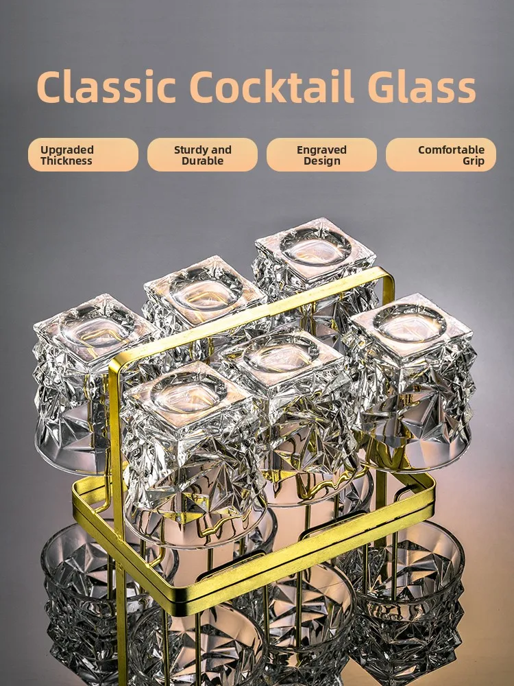 Elegant Whiskey Glass Set Creative Glass Beer Cups for Home Use European Style Popular Bar Foreign Liquor Cup Set