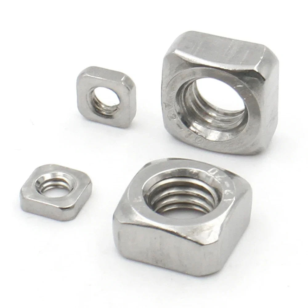 5/ 10/ 20/ 50pcs Din557 M3 M4 M5 M6 M8 M10 M12 A2-70 304 Stainless Steel Square Nuts Metric Nut For Electrical