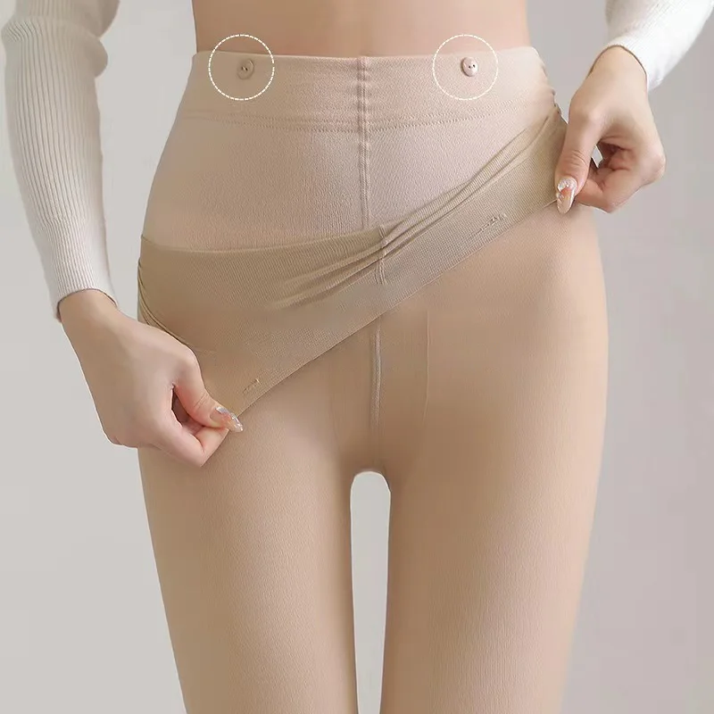 Double Layer Replaceable Bare Leg Feeling Pantyhose Autumn Winter Natural Skin Fleece Leggings Transparency Outer Layer Tights