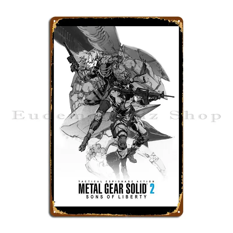 Metal Gear Solid 2 Poster Xvanquishx Metal Sign Plates Club Designer Bar Cave Garage Tin Sign Poster