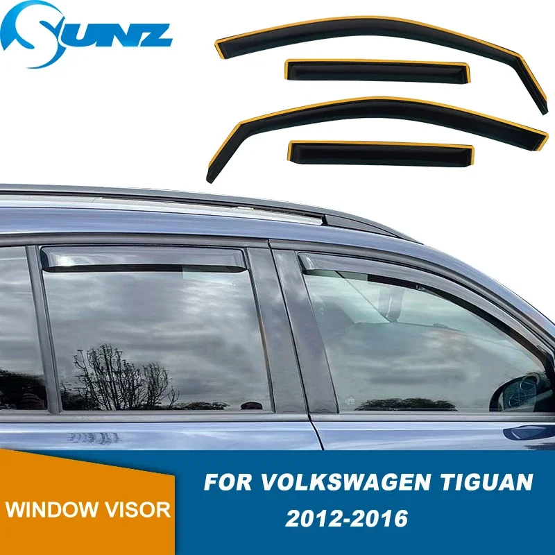 

Side Window Deflectors For VW Volkswagen Tiguan 2012 2013 2014 2015 2016 Car Weathershield Weather Shield Sun Rain Guard Shield