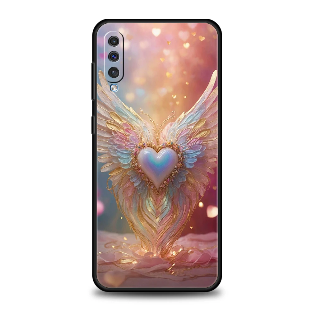 Clmj Beautiful Angel Phone Case for Samsung Galaxy A24 A13 A53 A73 A33 A22 A12 A02 A03 A05 A70 A50 A10 A20 5G Silicone Shell Bag