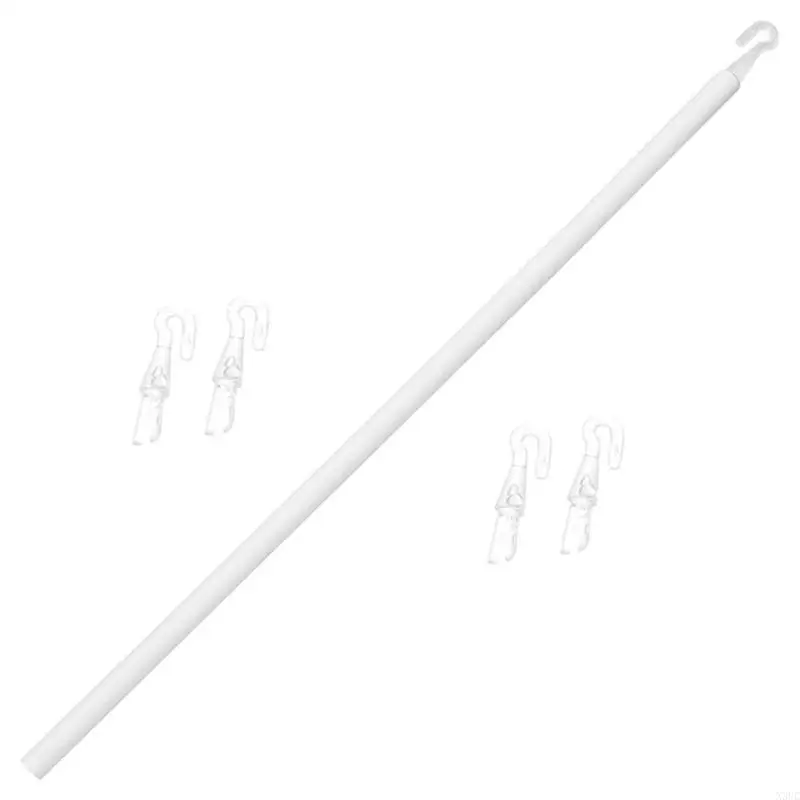 Vertical Blinds Wand 35Inch Plastic Window Shade Pull Rod with Hook and Handle Curtain Opener for Convenient Operating X3UC