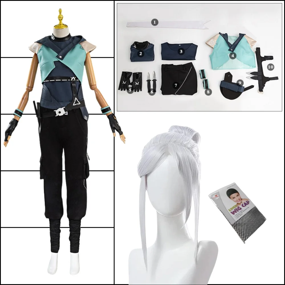 ジェットコスプレゲーム Valorant 大人のファンタジア衣装ウィッグ