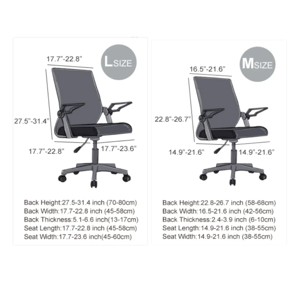 M/L Size Elastic Office Computer Chair Cover Modern Anti-dirty Boss Rotating Chair Seat Case Removable With Armrest Covers