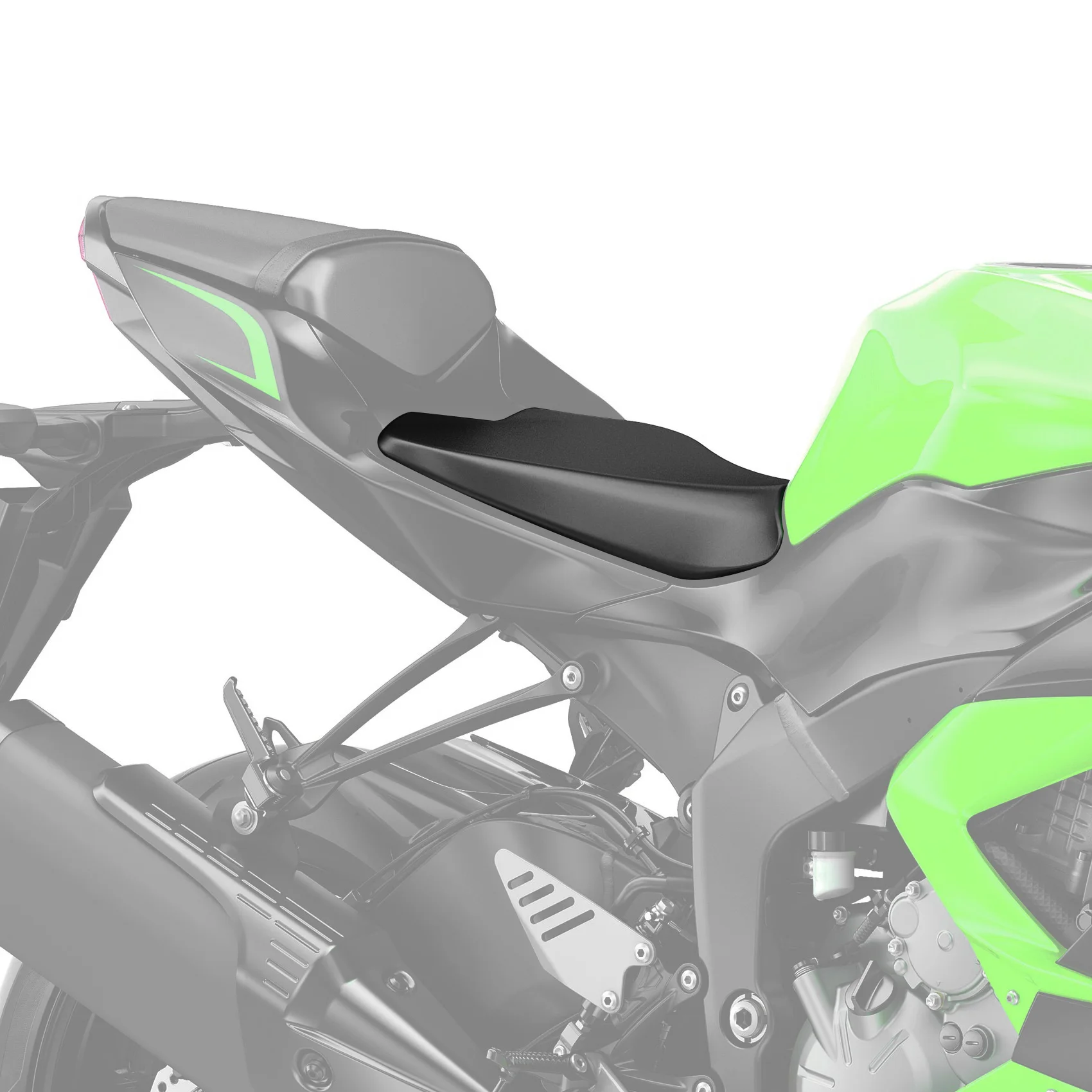 Vorderer Fahrersitz Passend für Kawasaki Ninja ZX6R ZX636 2019-2025 2024 Schwarz