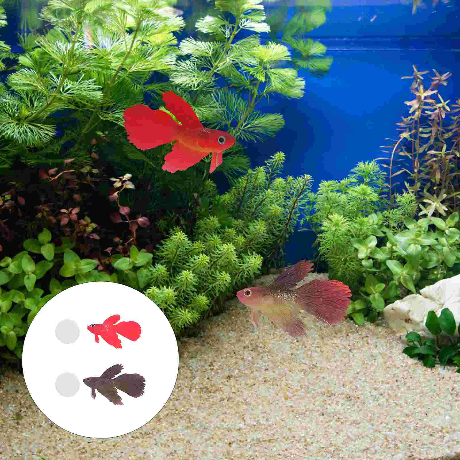 

2 Pcs Fish Decors Aquarium Simulation Artificial Goldfish Décor Plants Red Derivative Small