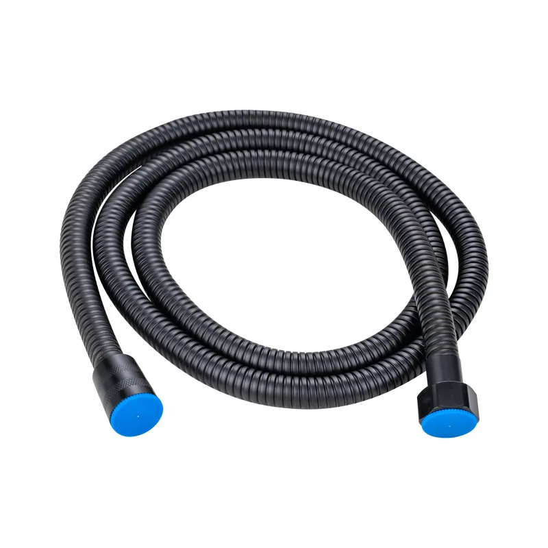 1.5/2M Black SUS 304 Flexible Shower Hose Long Bathroom Shower Water Hose Extension Plumbing Pipe Pulling Tube Bath Accessories