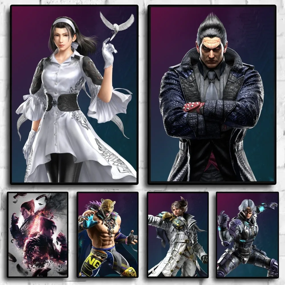 Póster de juego japonés Tekken 8, arte de pared adhesivo impreso, impermeable, para el hogar, sala de estar, garaje, Bar, decoración estética