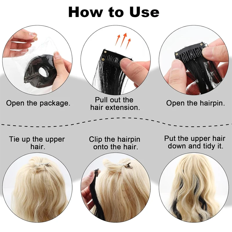 24 Inch Black Straight Hair Extensions with Clips