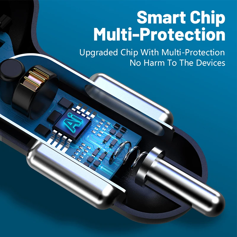 4-Port USB Car Charger with LED Voltage Display Smart Chip Multi-Protection Fireproof ABS Shell Adapter For iPhone For Samsung - view 5